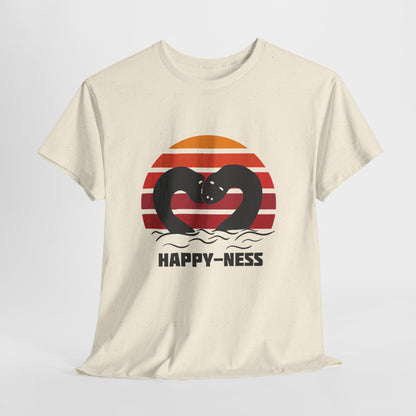 Happy-Ness Loch Ness Shirt - Cute Nessie Heart Retro Sunset Tee - Scotland Souvenir