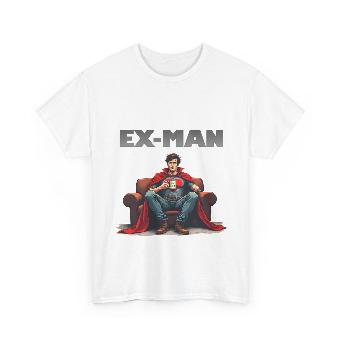EX-MAN - Funny Superhero Breakup Parody T-Shirt | Heartbroken Comic Antihero Tee for Marvel Fans