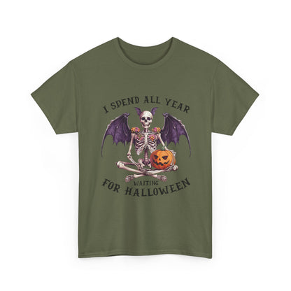 Koszulka z nietoperzowym szkieletem i dynią – gotycka koszulka na Halloween z dynią Jack-o-Lantern, upiorny prezent na święta dla kobiet i mężczyzn
