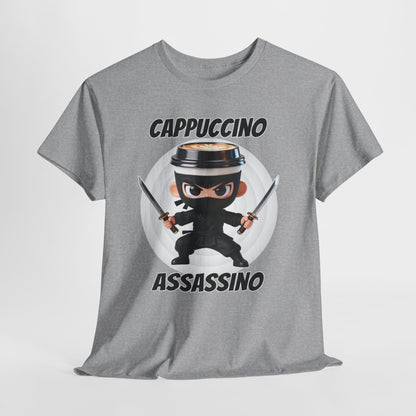 Cappuccino Assassino Shirt – Funny Coffee Ninja Tee for Caffeine Lovers