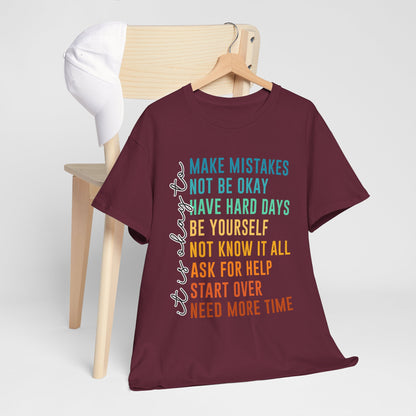 It's Okay To Make Mistakes Shirt - Mental Health Affirmation Tee