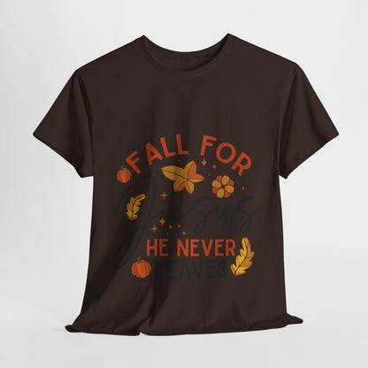 Fall For Jesus T-Shirt - Christian Faith Thanksgiving Autumn Pumpkin Tee