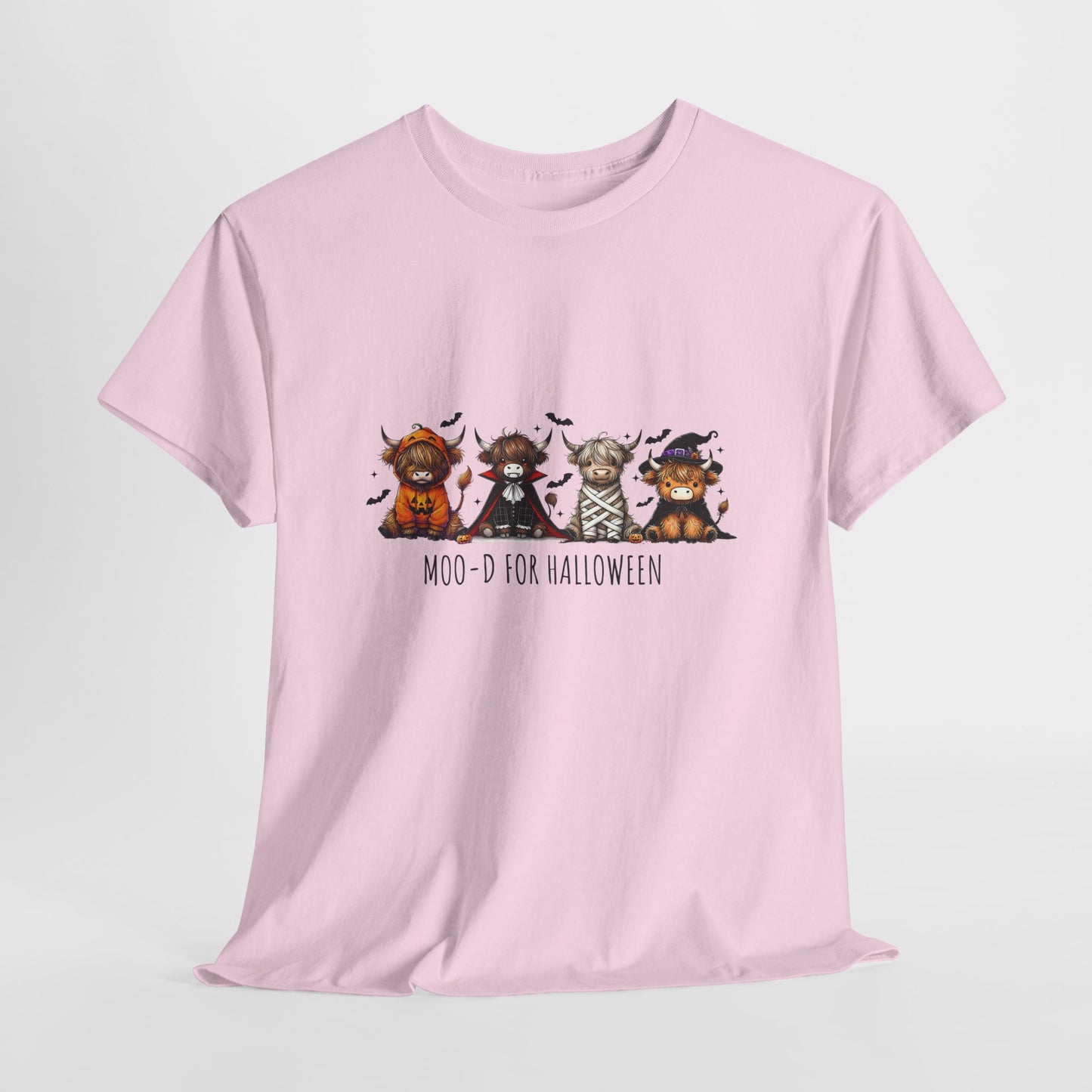 Highland Cow Halloween T-Shirt – Cute Spooky Cows in Costumes