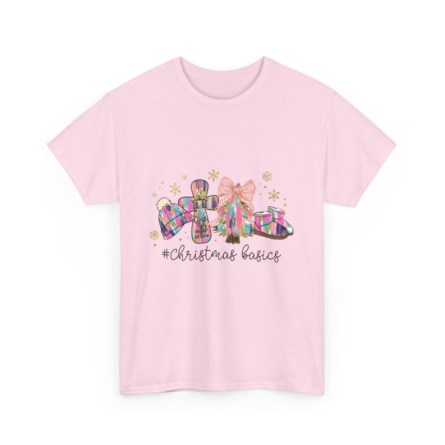Christ the Savior Is Born T-Shirt - Pastel Nativity Cross Christmas Tee