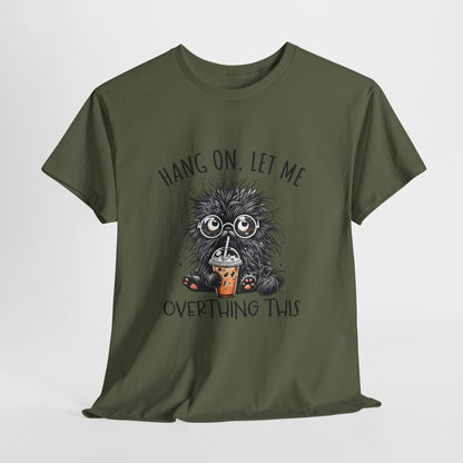 Overthinking Coffee Cat T-Shirt - Cute Nerdy Kawaii Tee