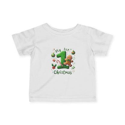 My First Christmas Baby Shirt - Gingerbread & Candy Cane Infant Tee