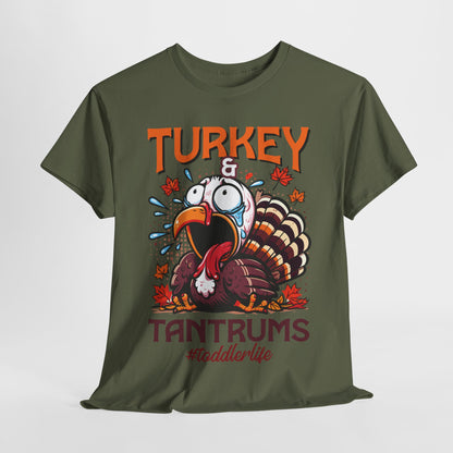 Turkey and Tantrums T-Shirt - Funny Thanksgiving Toddler Life Tee