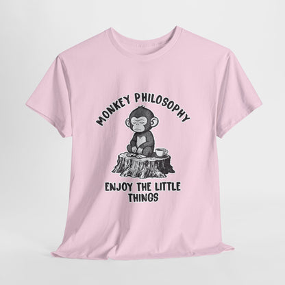 Monkey Philosophy Shirt – Peaceful Coffee Monkey Mindfulness Tee