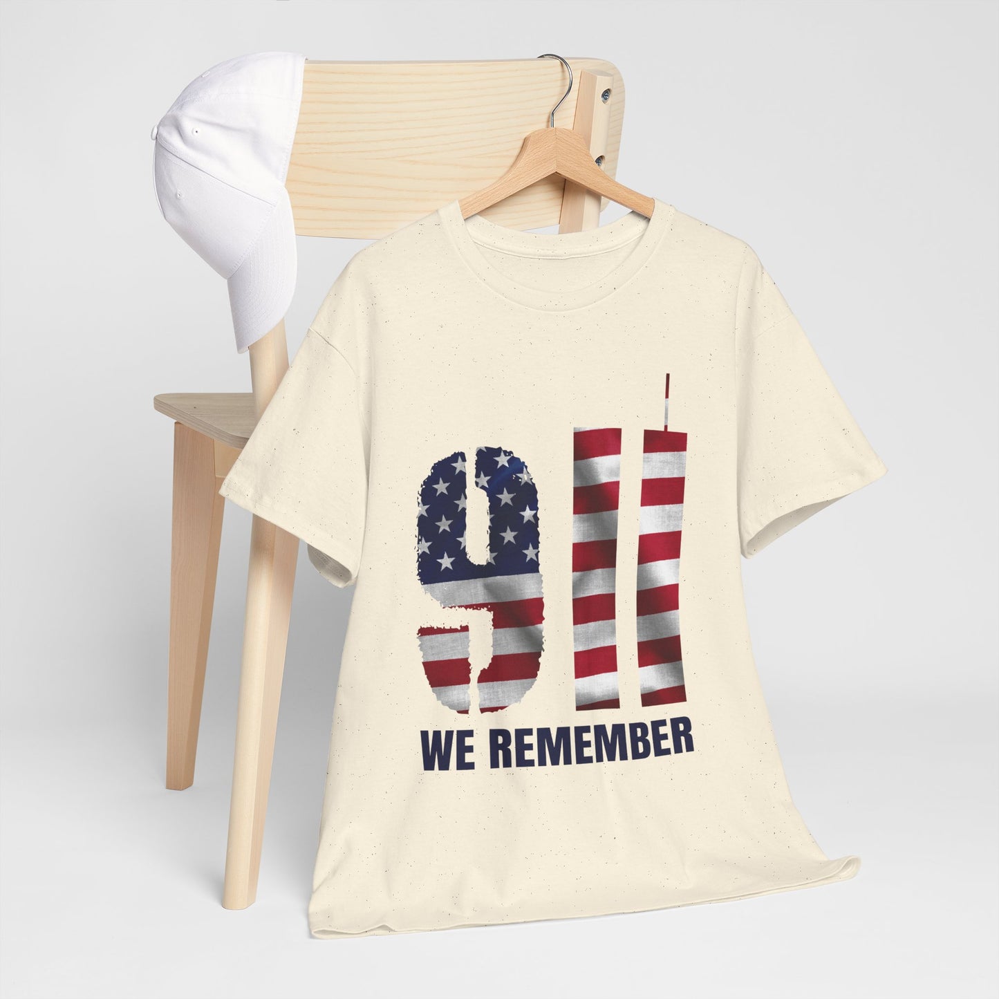 9/11 We Remember T-Shirt - American Flag Twin Towers Memorial Tee