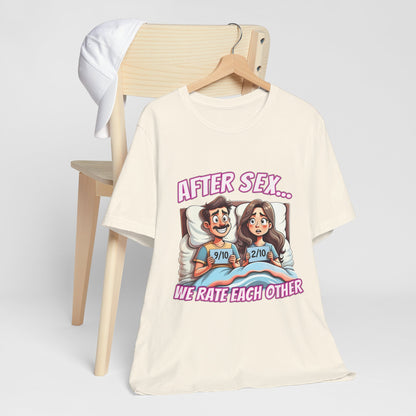 After Sex We Rate Each Other Shirt - Funny Relationship Cartoon Tee - Awkward Dating Humor T-Shirt