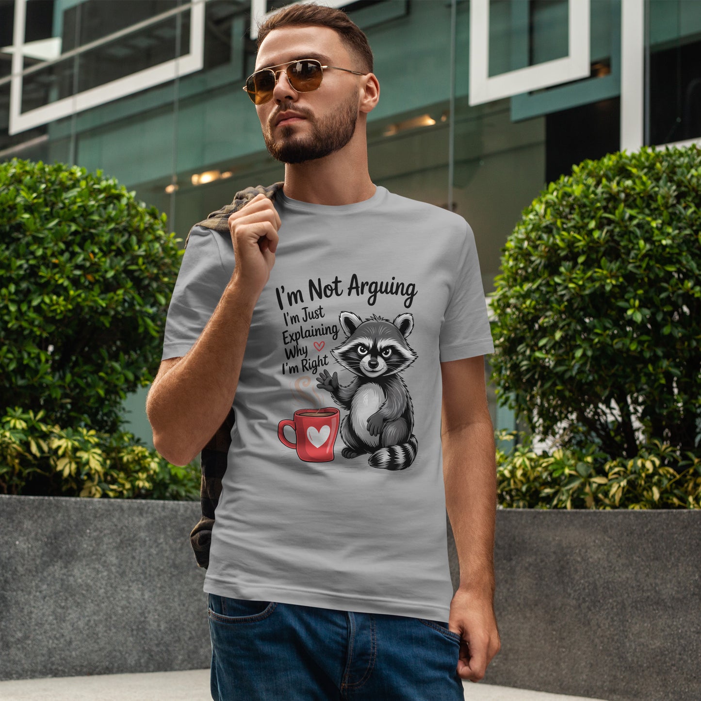 I'm Not Arguing Raccoon Coffee T-Shirt - Funny Caffeine Tee