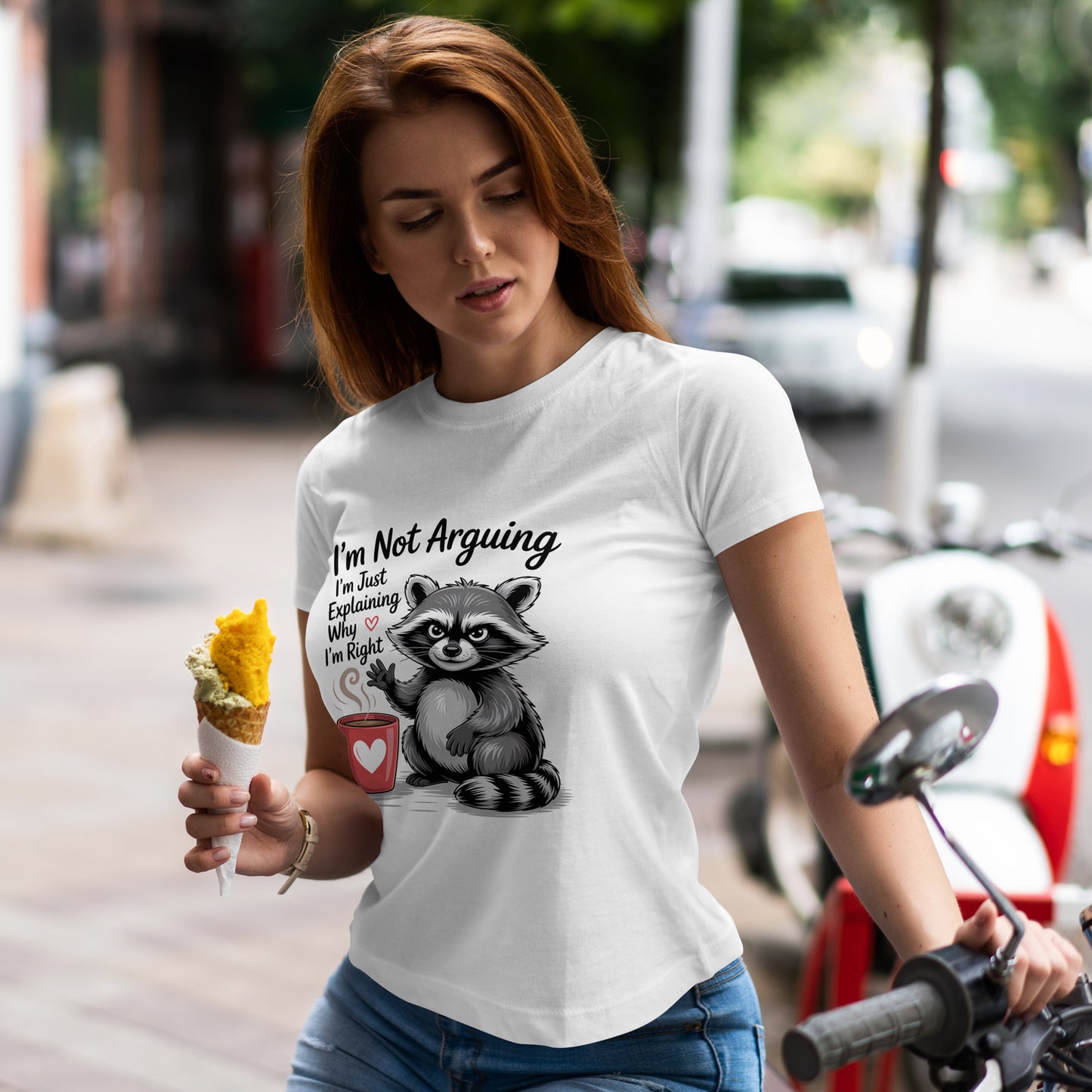 I'm Not Arguing Raccoon Coffee T-Shirt - Funny Caffeine Tee