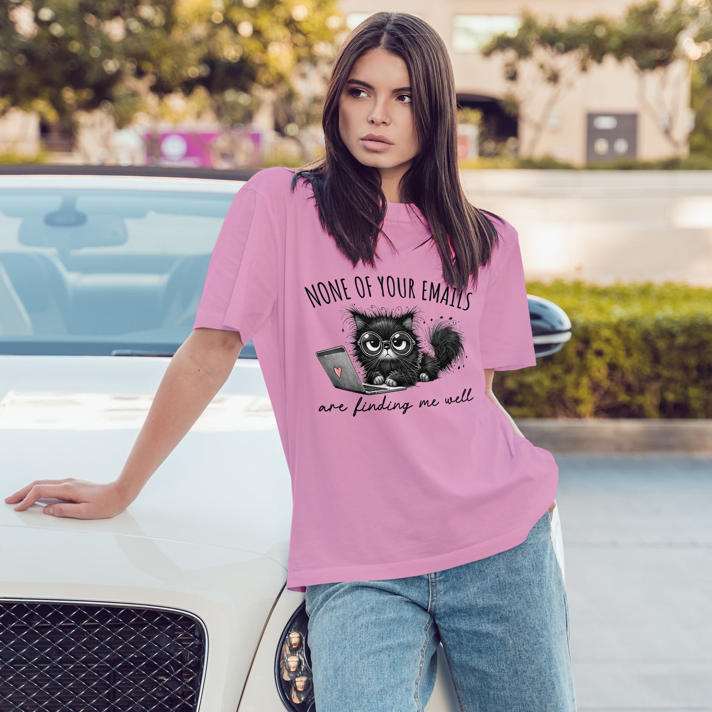 Work From Home Grumpy Cat T-Shirt - None of Your Emails Tee