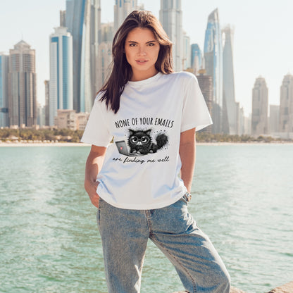 Work From Home Grumpy Cat T-Shirt - None of Your Emails Tee