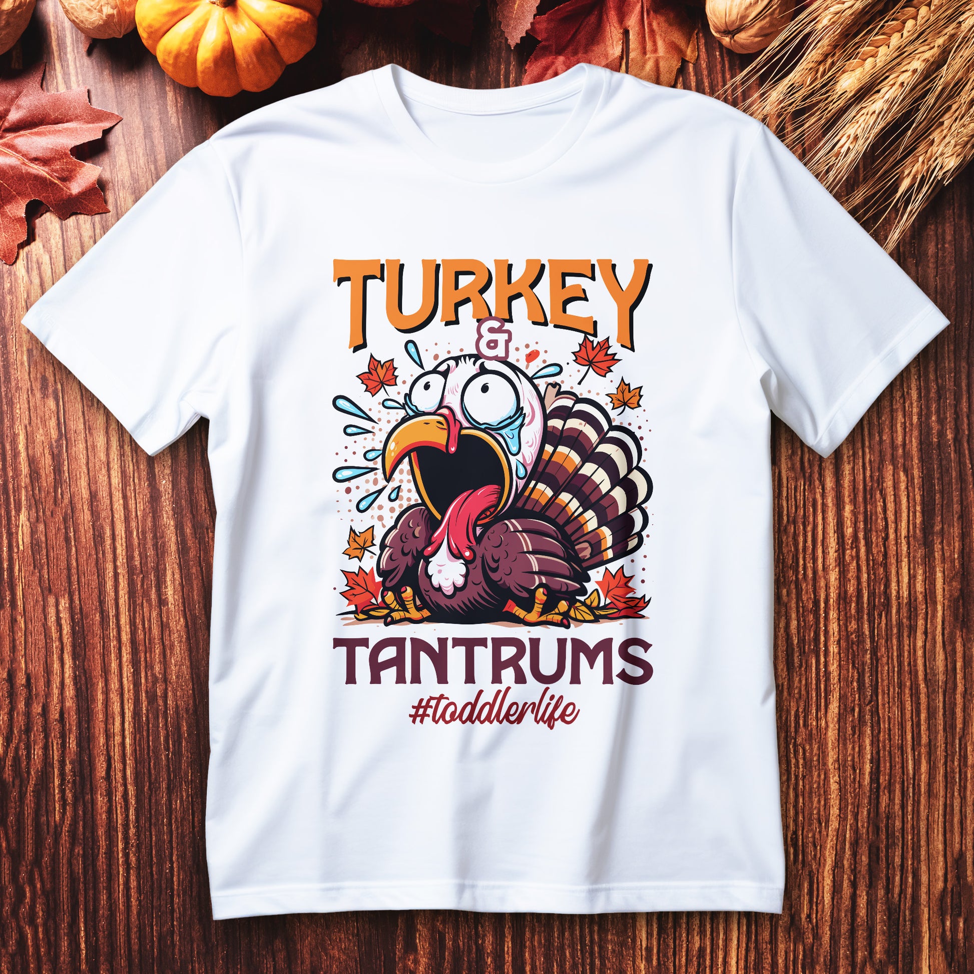 turkey and tantrums t-shirt, funny thanksgiving toddler life tee
