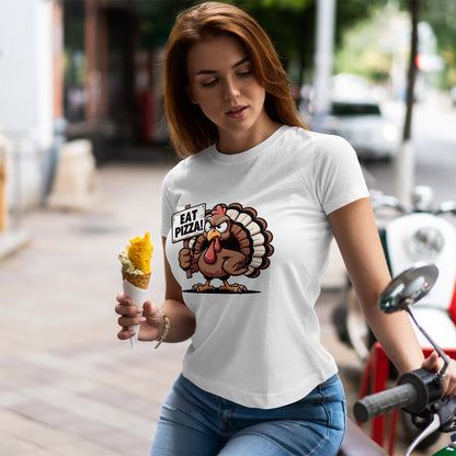 Eat Pizza Turkey T-Shirt - Funny Thanksgiving Anti-Turkey Pizza Lover Tee