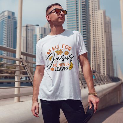 Fall For Jesus T-Shirt - Christian Faith Thanksgiving Autumn Pumpkin Tee