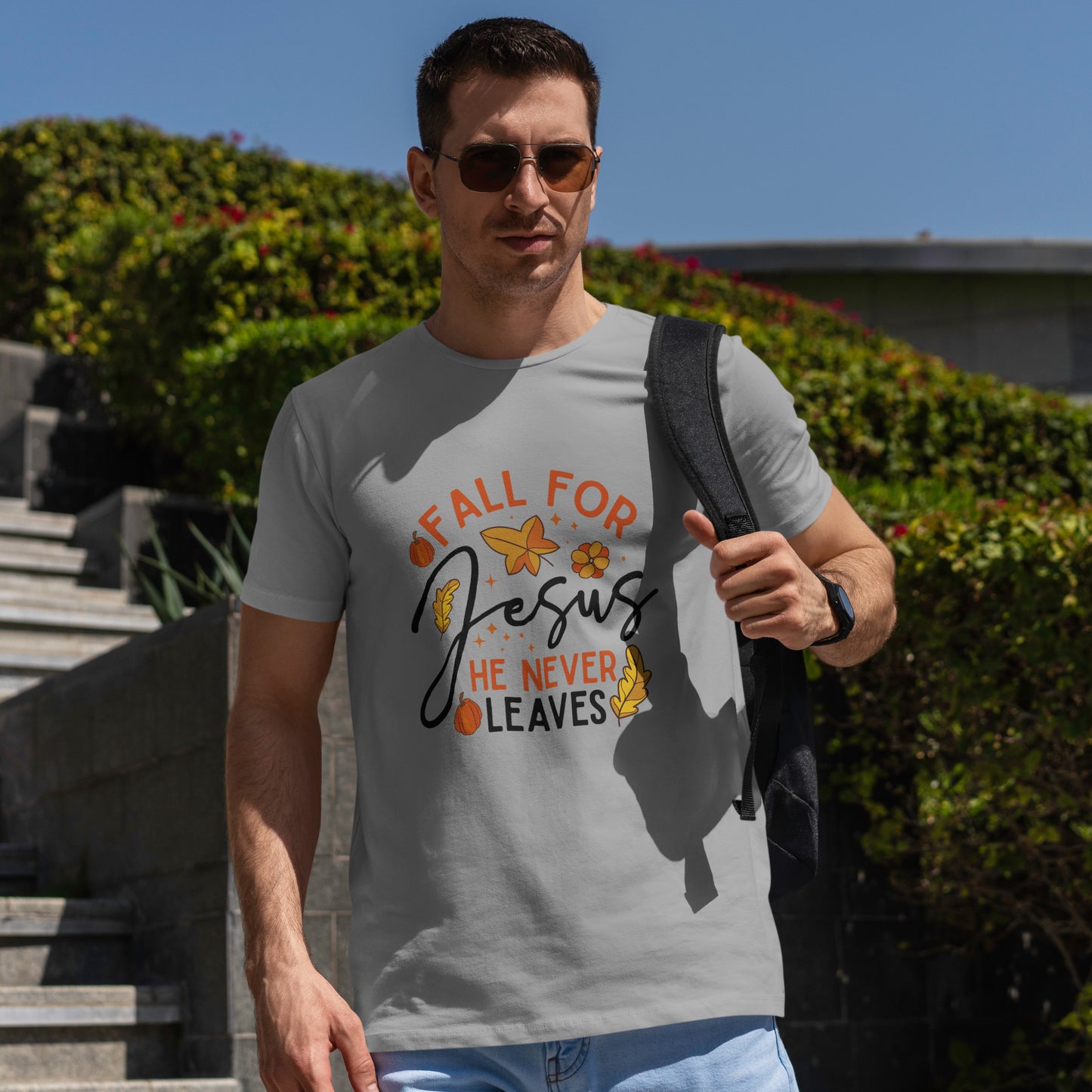 Fall For Jesus T-Shirt - Christian Faith Thanksgiving Autumn Pumpkin Tee