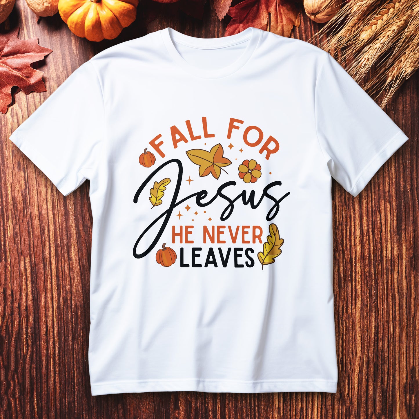fall for jesus t-shirt, christian thanksgiving autumn pumpkin tee