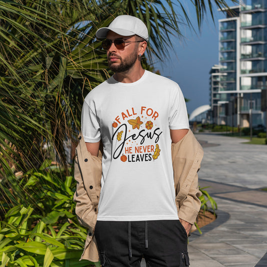 Fall For Jesus T-Shirt - Christian Faith Thanksgiving Autumn Pumpkin Tee