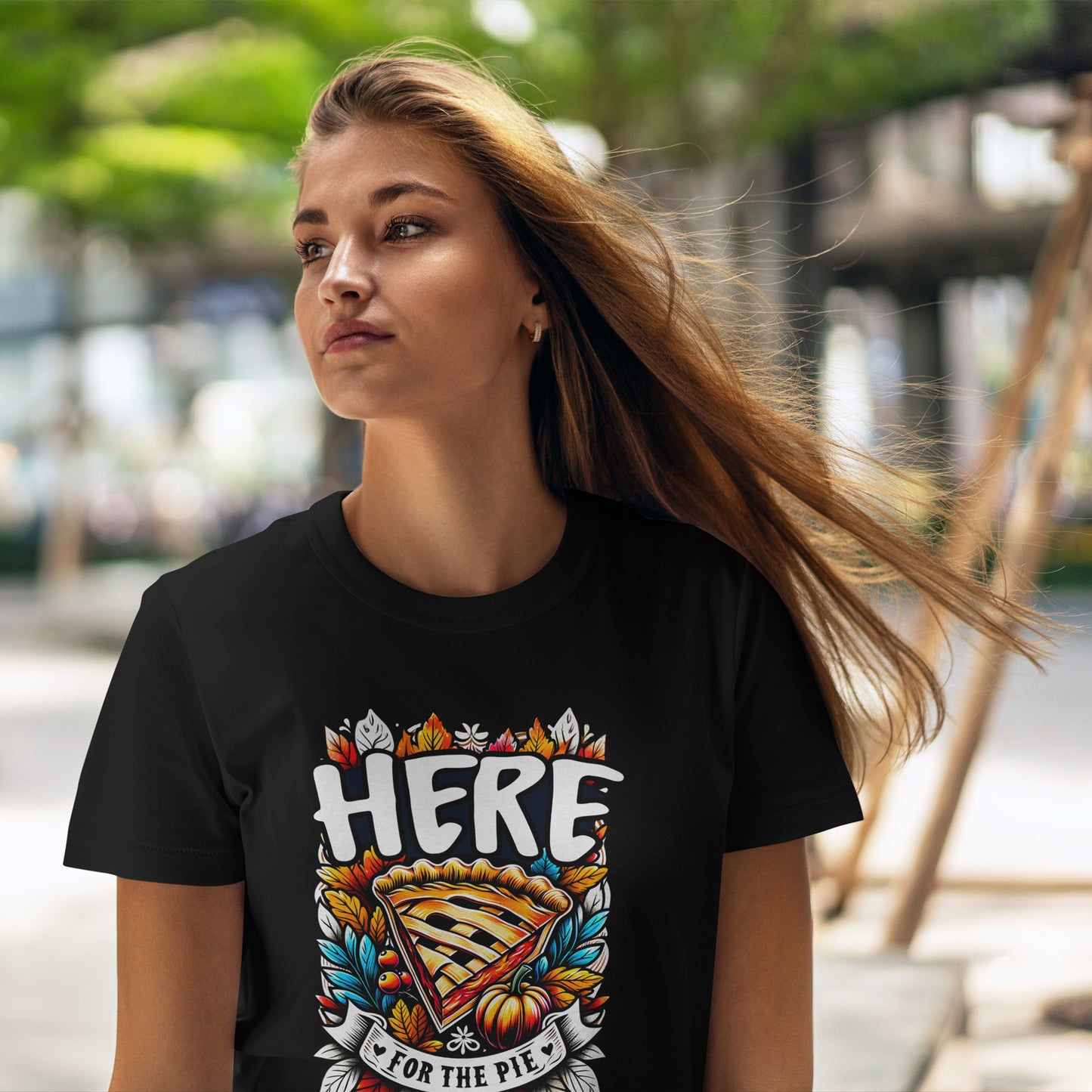 Here for the Pie T-Shirt - Funny Thanksgiving Dessert Tee