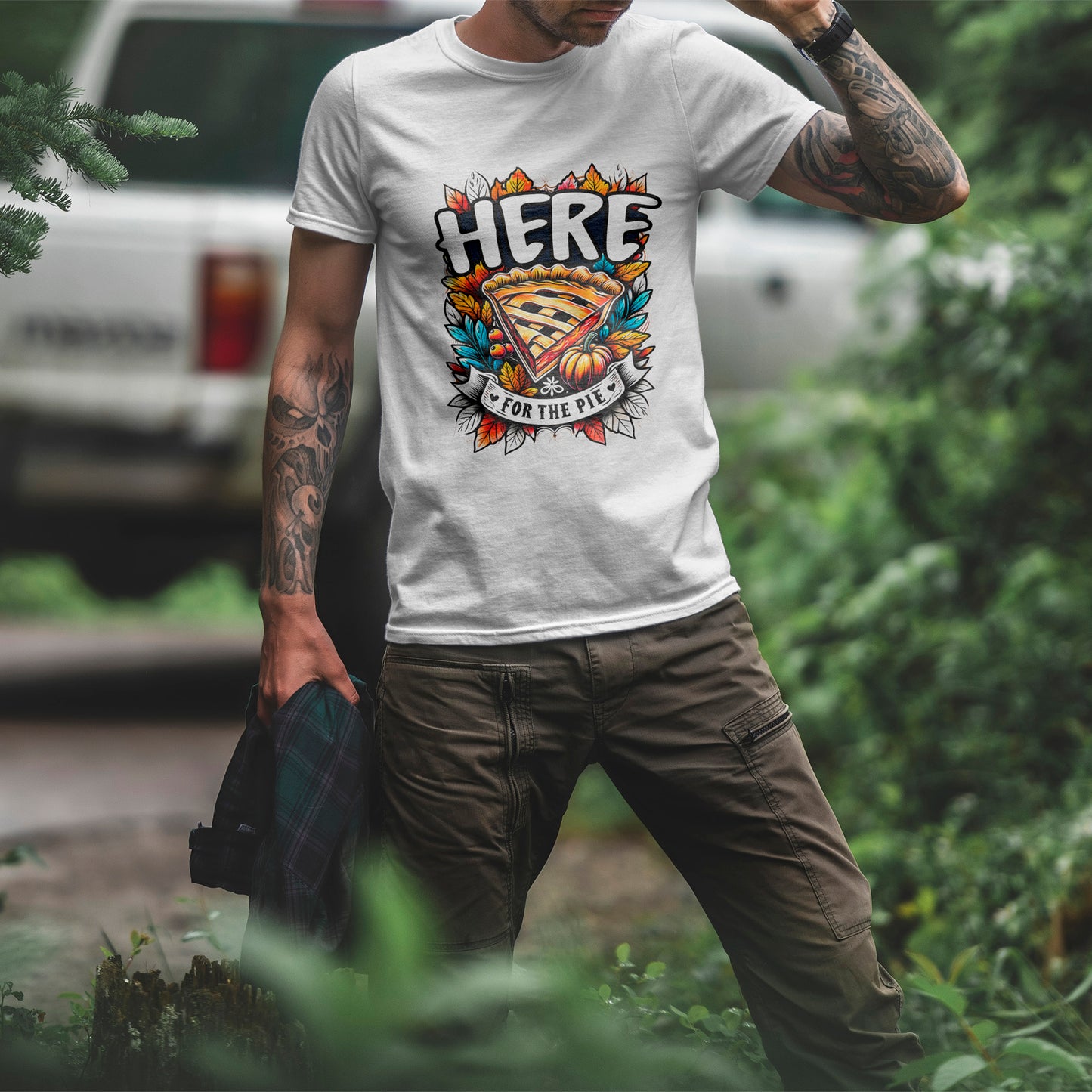 Here for the Pie T-Shirt - Funny Thanksgiving Dessert Tee