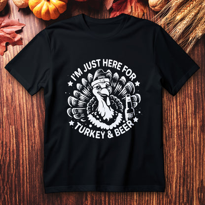 turkey and beer t-shirt, funny thanksgiving drinking tee