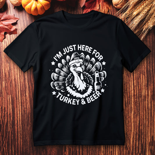 turkey and beer t-shirt, funny thanksgiving drinking tee