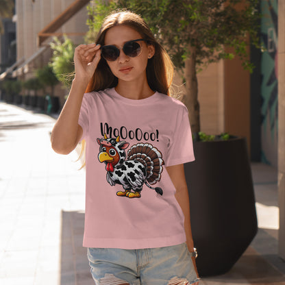 Turkey Moo T-Shirt - Funny Thanksgiving Cow Costume Tee