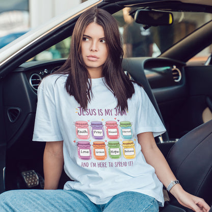 Jesus Is My Jam Shirt - Cute Christian Pun T-Shirt, Faith and Love Graphic Tee, Religious Humor Gift for Women & Men