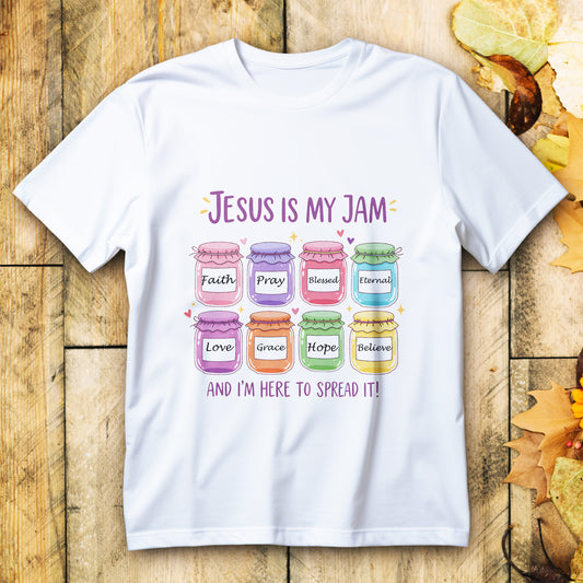 Jesus Is My Jam Shirt - Cute Christian Pun T-Shirt, Faith and Love Graphic Tee, Religious Humor Gift for Women & Men