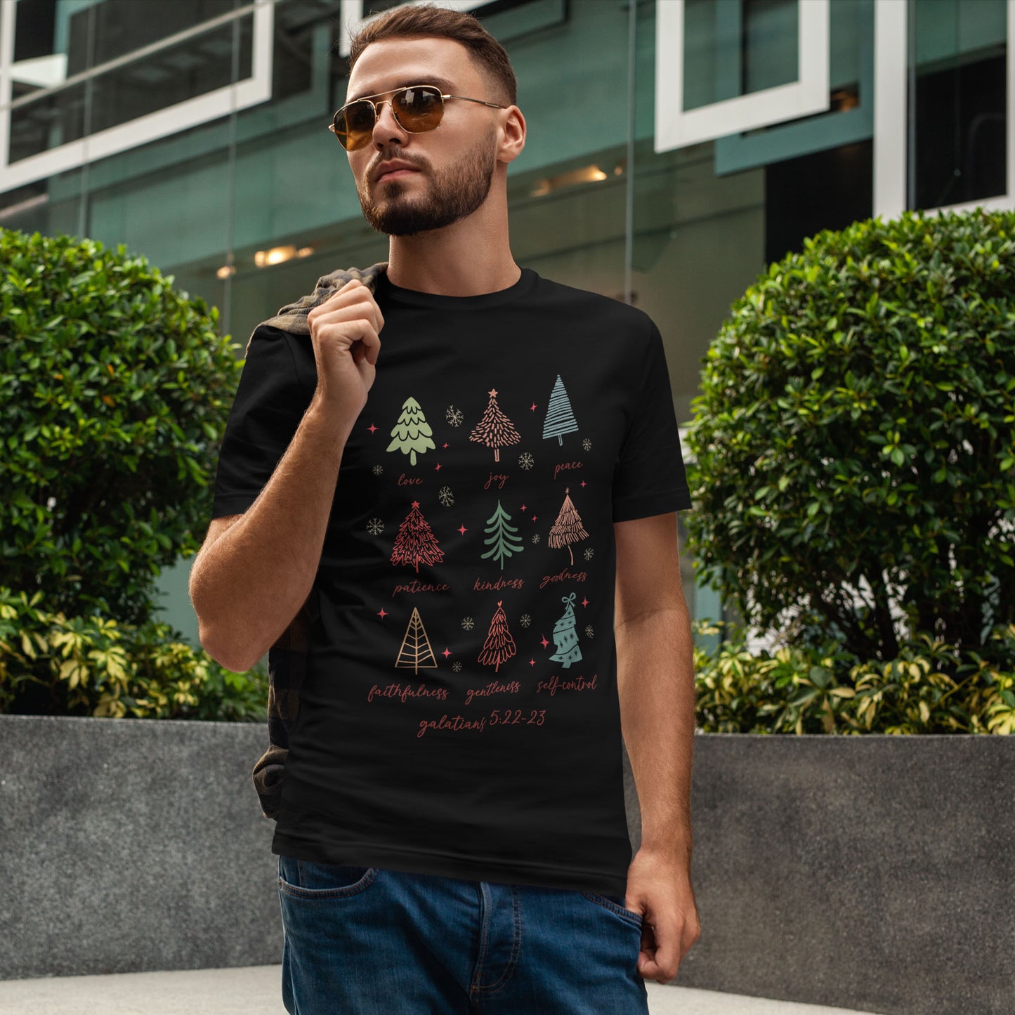 Fruits of the Spirit Christmas T-Shirt - Galatians 5:22-23 Faith Tee