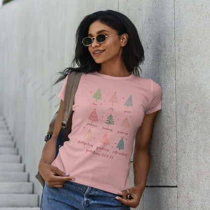 Fruits of the Spirit Christmas T-Shirt - Galatians 5:22-23 Faith Tee