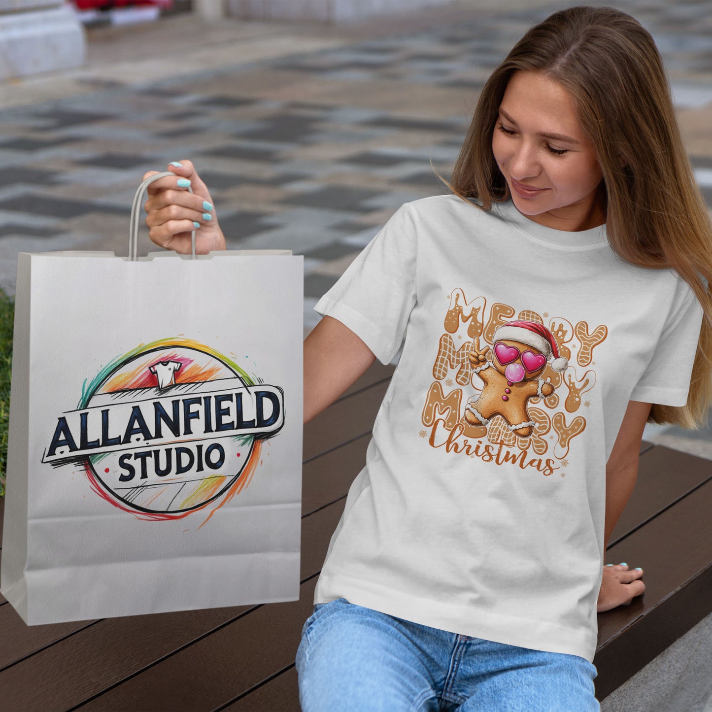 Merry Christmas Gingerbread T-Shirt - Funny Holiday Cookie Tee