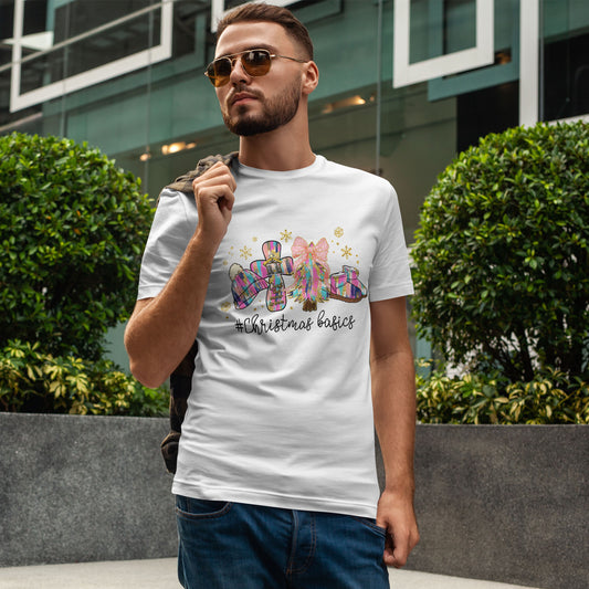 Christ the Savior Is Born T-Shirt - Pastel Nativity Cross Christmas Tee