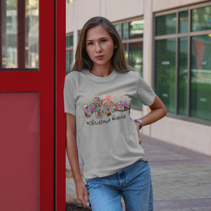 Christ the Savior Is Born T-Shirt - Pastel Nativity Cross Christmas Tee