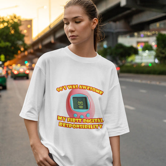 My First Digital Responsibility T-Shirt - 90s Virtual Pet Tee