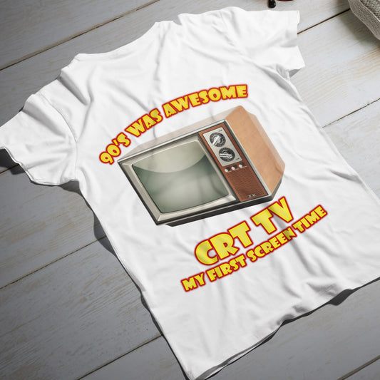 my first screen time t-shirt - vintage crt tv 90s nostalgia graphic