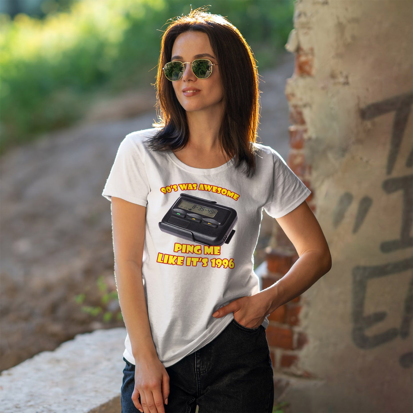 Ping Me Like It's 1996 T-Shirt - Retro Pager Tee