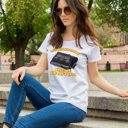 Ping Me Like It's 1996 T-Shirt - Retro Pager Tee