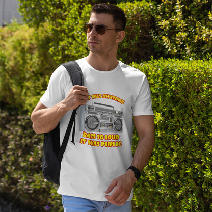 Bass So Loud It Was Public T-Shirt - Retro Boombox 90s Tee