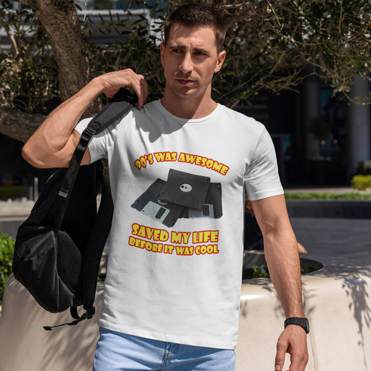 Saved My Life Before It Was Cool T-Shirt - Retro Floppy Disk