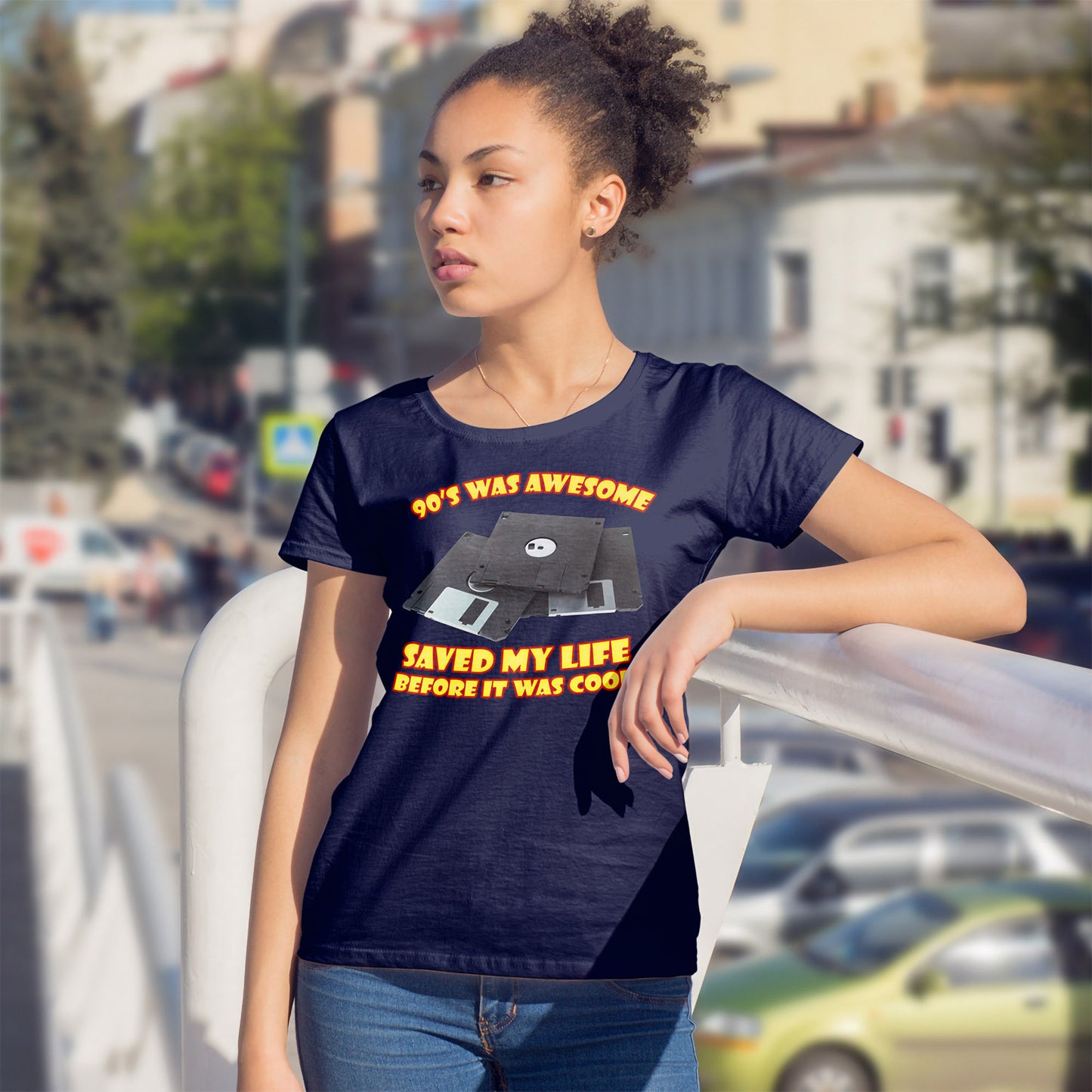 Koszulka z napisem „Uratowałeś mi życie, zanim stało się modne” – dyskietka retro