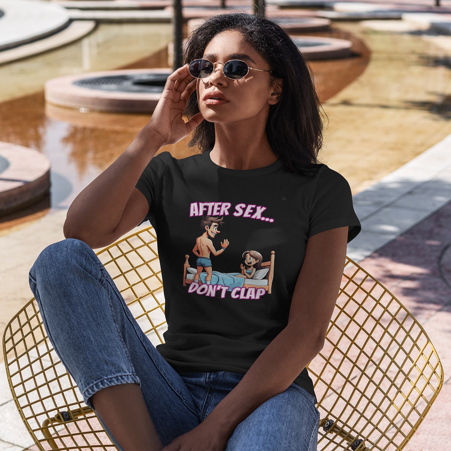 After Sex Don't Clap Shirt - Funny Cringe Cartoon Tee - Awkward Humor T-Shirt for Fans of Secondhand Embarrassment