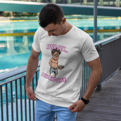 After Sex I Pay Shirt - Dark Humor Dating Tee - Funny Transactional Romance Cartoon T-Shirt