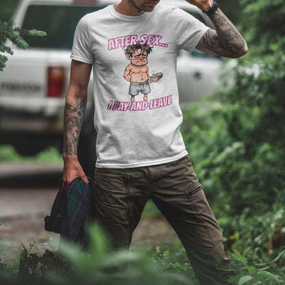 After Sex I Pay Shirt - Dark Humor Dating Tee - Funny Transactional Romance Cartoon T-Shirt
