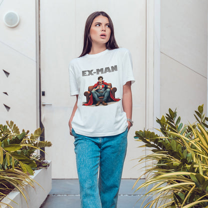 EX-MAN - Funny Superhero Breakup Parody T-Shirt | Heartbroken Comic Antihero Tee for Marvel Fans