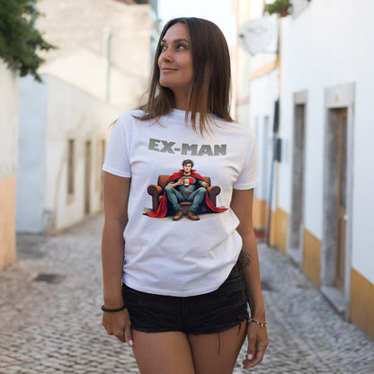 EX-MAN - Funny Superhero Breakup Parody T-Shirt | Heartbroken Comic Antihero Tee for Marvel Fans