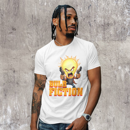 Bulb Fiction Shirt – Funny Movie Parody Tee, Pulp Fiction Lamp Cartoon t-Shirt