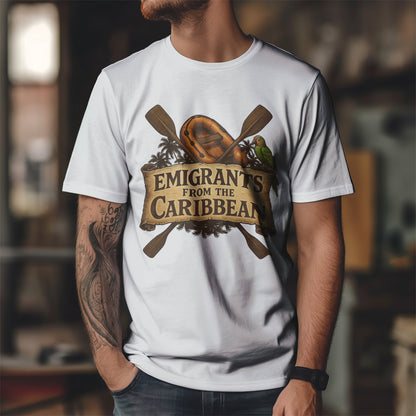 Emigrants from the Caribbean - Funny Pirate-Style Tropical Escape T-Shirt